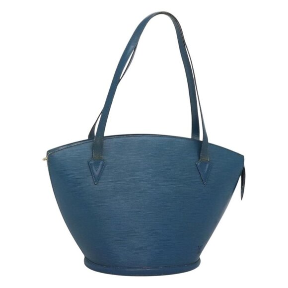 Authentic LOUIS VUITTON Epi Saint Jacques Shopping Shoulder Bag Blue M52275 LV